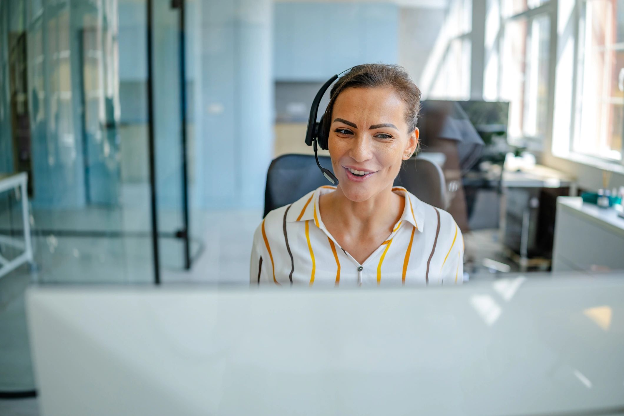 Modern call center office